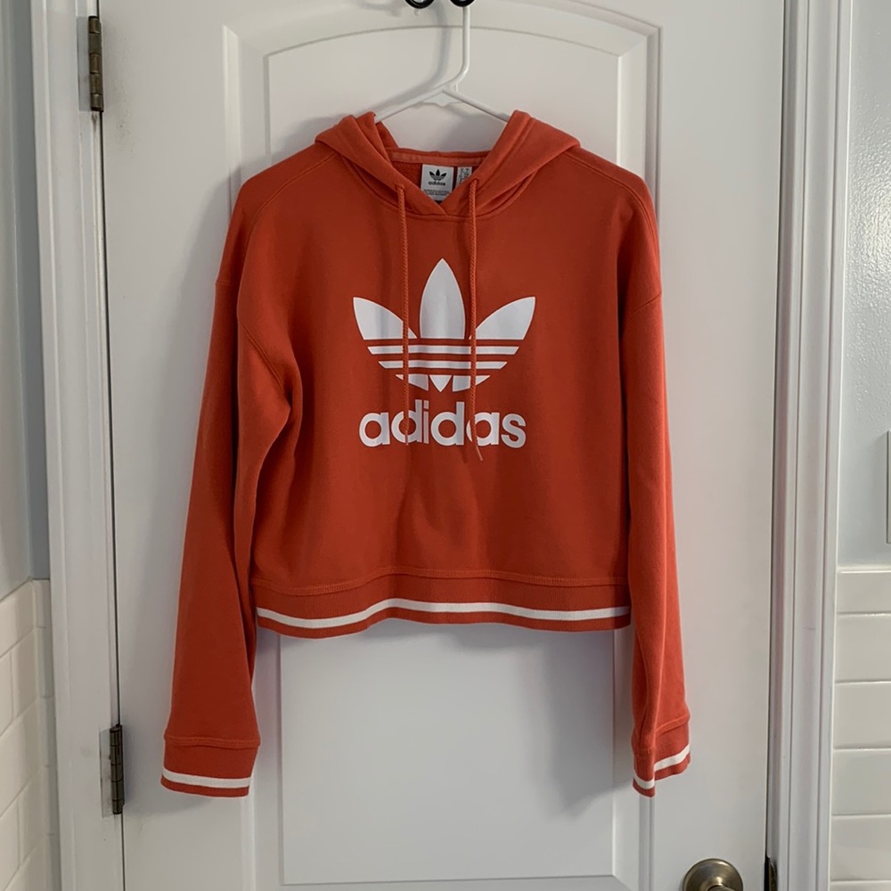 Adidas trefoil cropped hoodie